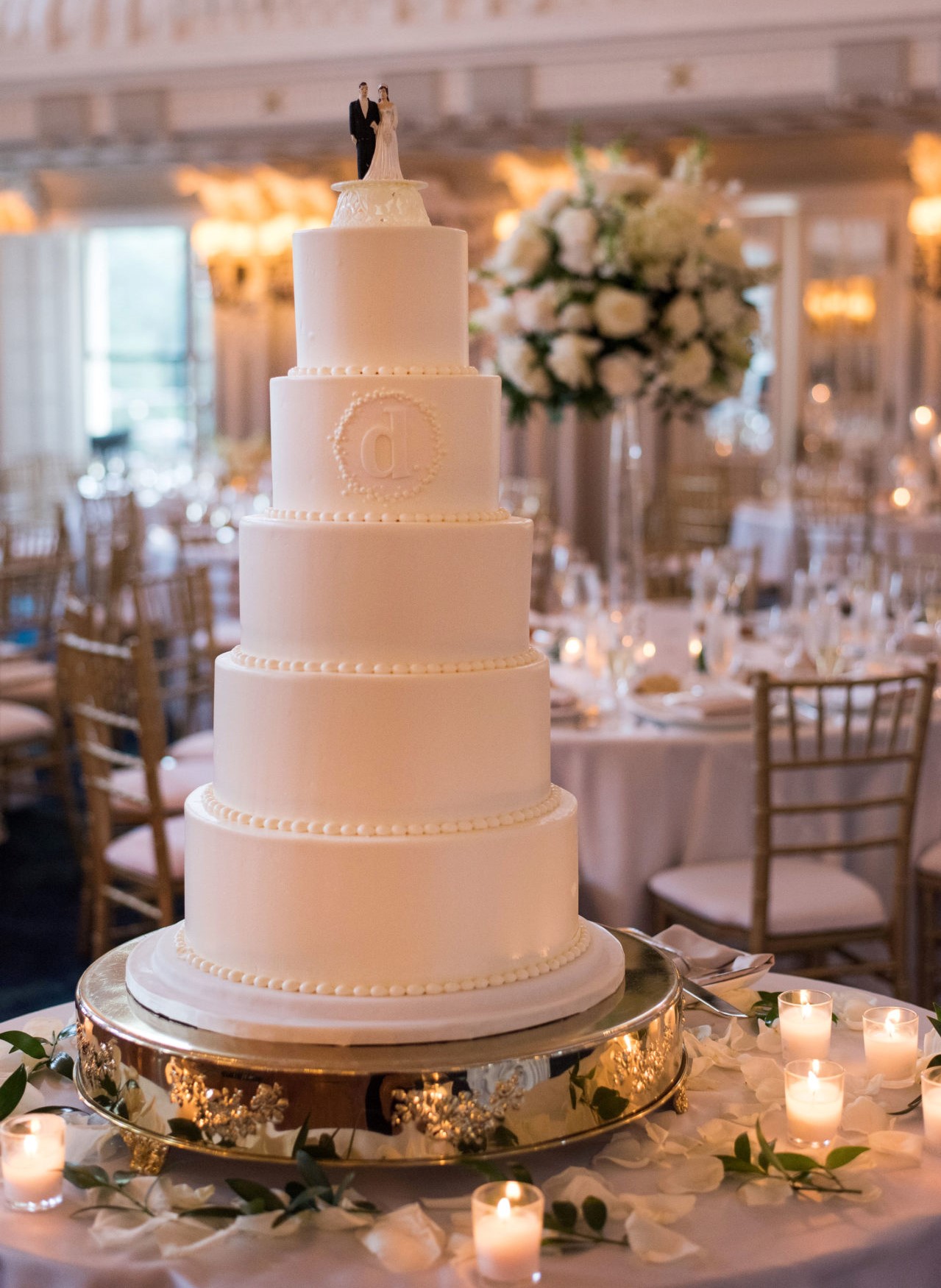 5 Tier White Wedding Cake Columbia, SC