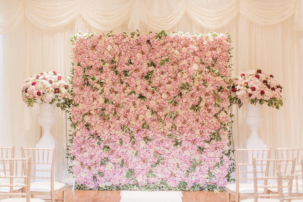 flower wall for wedding reception